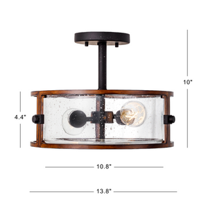 Barton 14" Shaded Drum Semi-Flush Mount