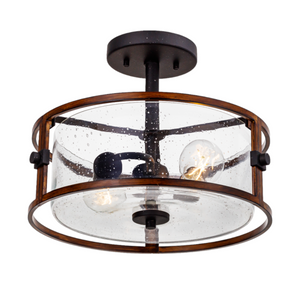 Barton 14" Shaded Drum Semi-Flush Mount