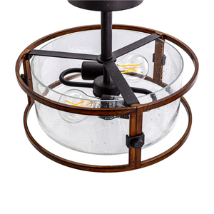Barton 14" Shaded Drum Semi-Flush Mount