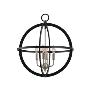 3 light globe Verona pendant lit.