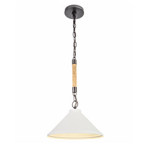 Harvest 1-Light Cone Pendant Light in Matte White